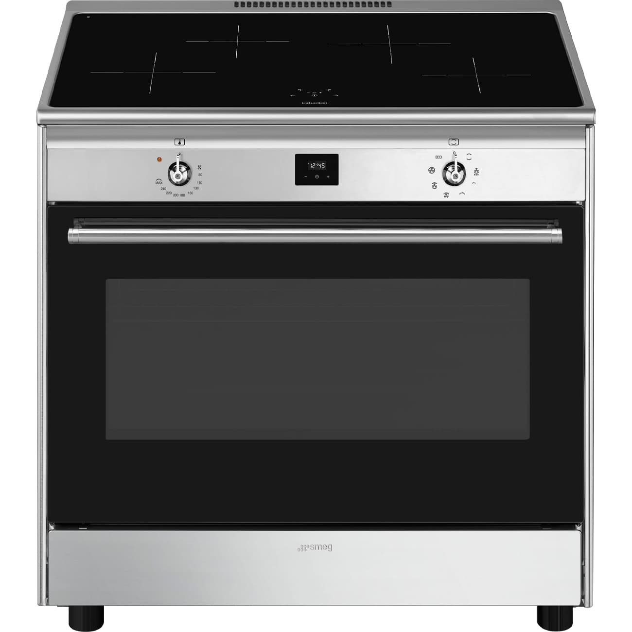 SMEG CG90CIXT inductie fornuis RVS