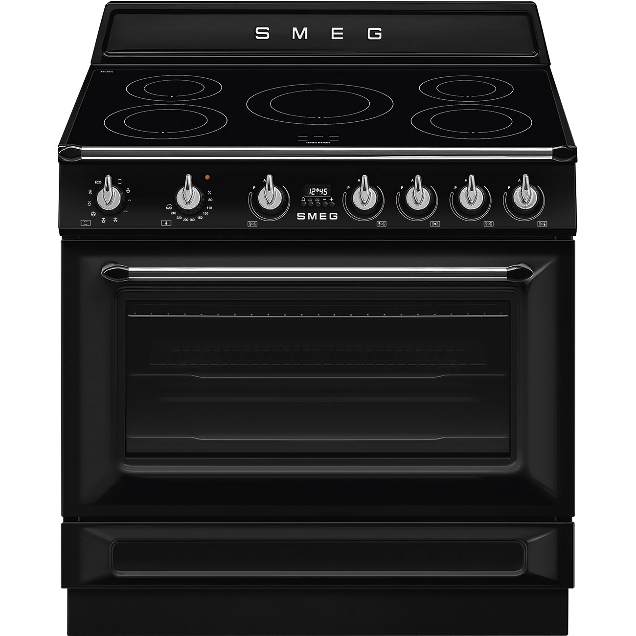 Smeg TR90IMBL inductie fornuis zwart